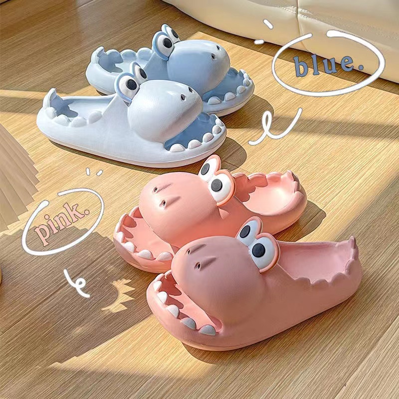 Dép Cá Sấu Loại 1 Há Miệng Nhiều Màu Đủ Size Người lớn và Trẻ Em, Dép Khủng Long Cá Xấu Thời Trang