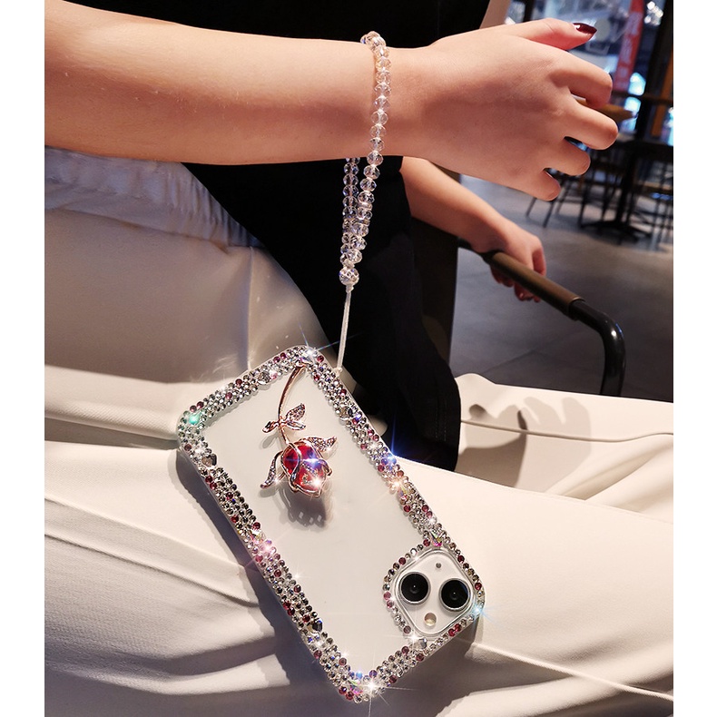 Ốp Điện Thoại tpu Mềm Trong Suốt Đính Đá Lấp Lánh Cho iphone 15 11 12 13 14 pro max 7 8 plus x xr xs max