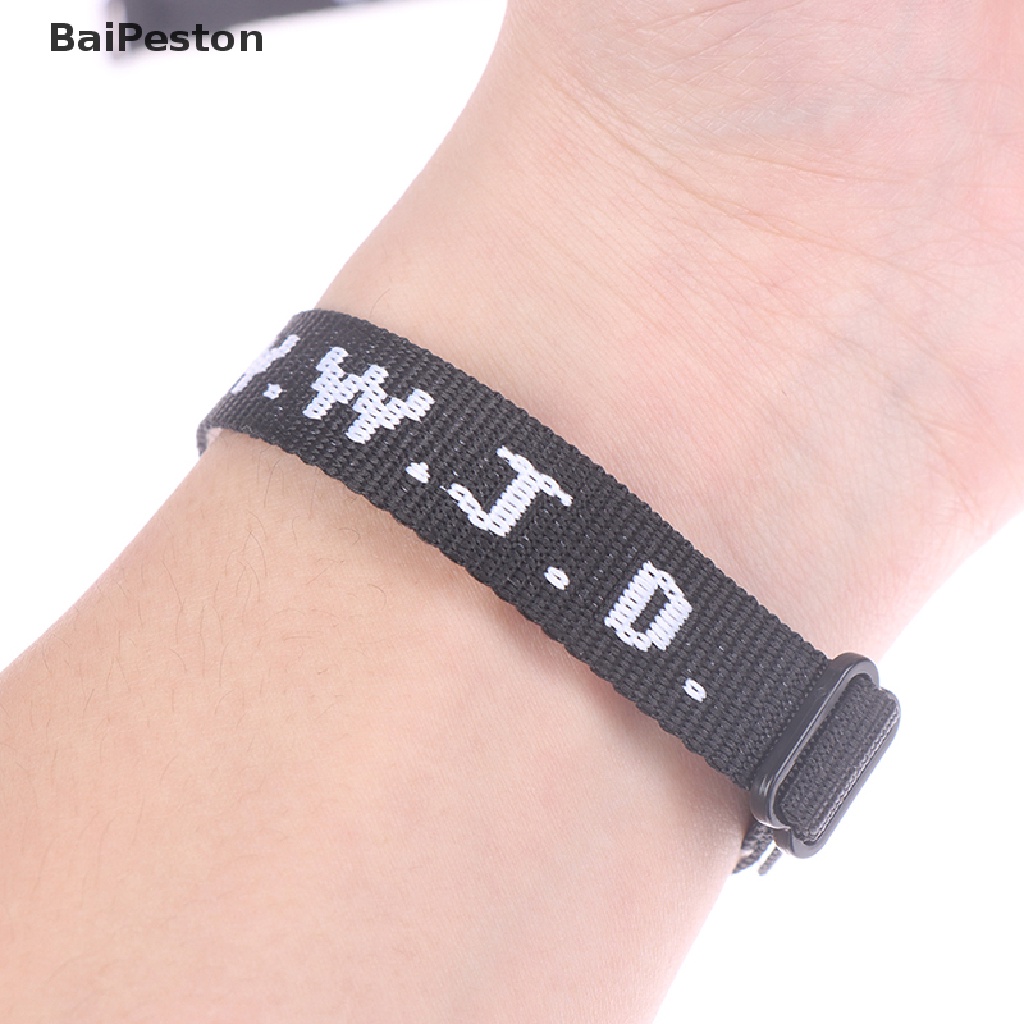 [BaiPeston] 4pcs WWJD Bracelet Religious Bracelet What Would Jesus Do Bible Bracelet ♨HOT SELL