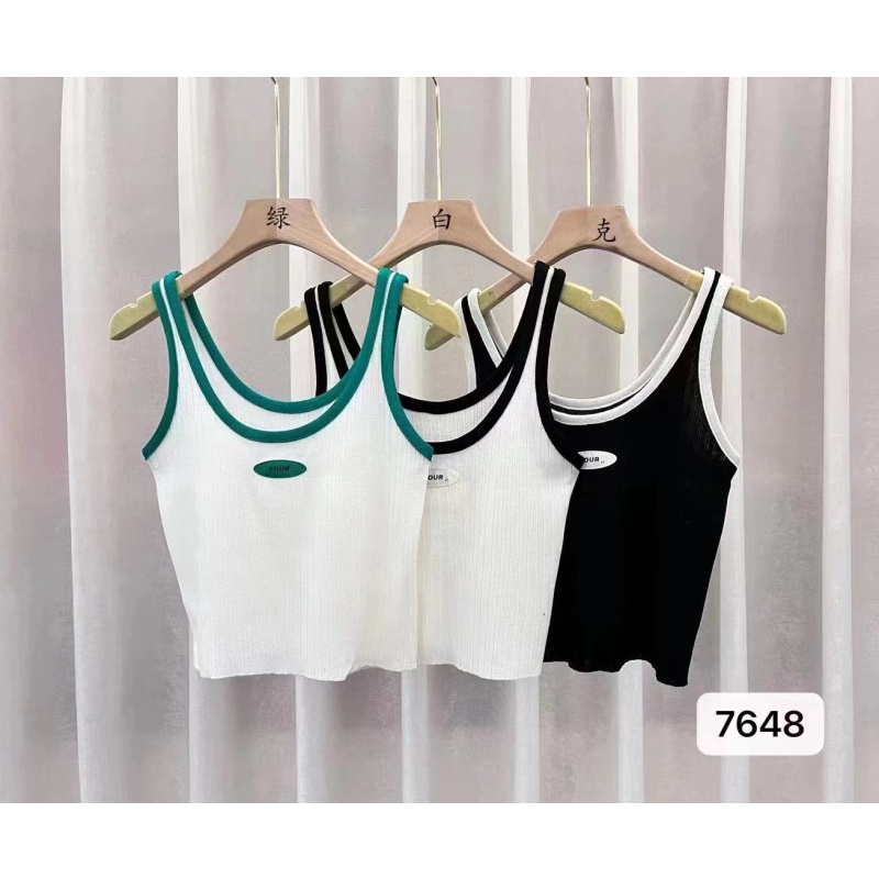 Áo sát nách NZN dệt kim dáng ôm ngắn phong cách phương Tây thời trang mùa hè cho nữ