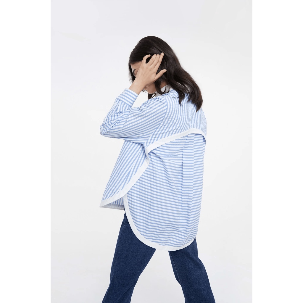 TheBlueTshirt - Áo Sơ Mi Phom Rộng Kiểu Nữ - Modern Arc Oversized Shirt