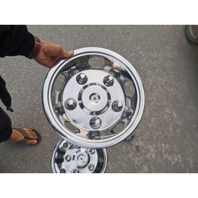 Bộ 4 chụp mâm INOX 304 xe KIA K200/K250/BONGO 3/POTER 2.
