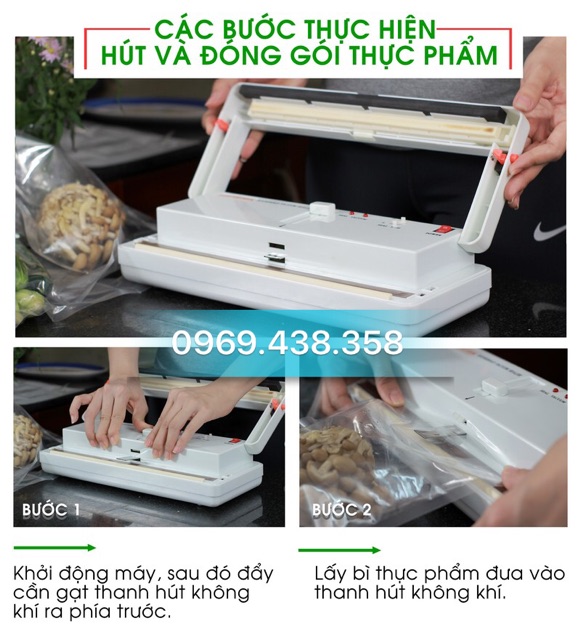 Máy hút chân không DOUQI DZ300A hút đồ khô + túi hút chân không