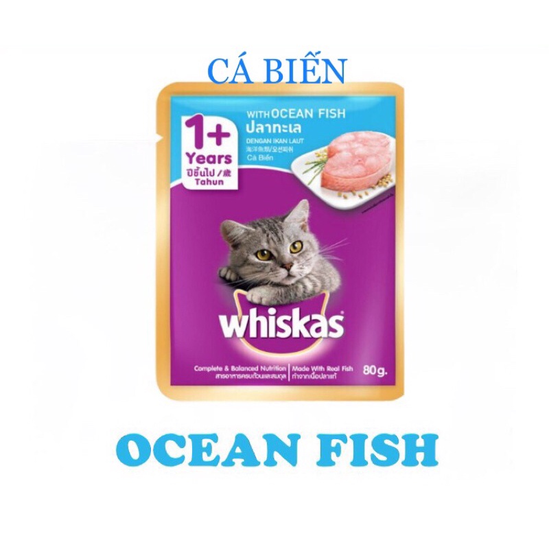 Pate Mèo Whiskas Gói 80g ( Mèo Con - Mèo Lớn )