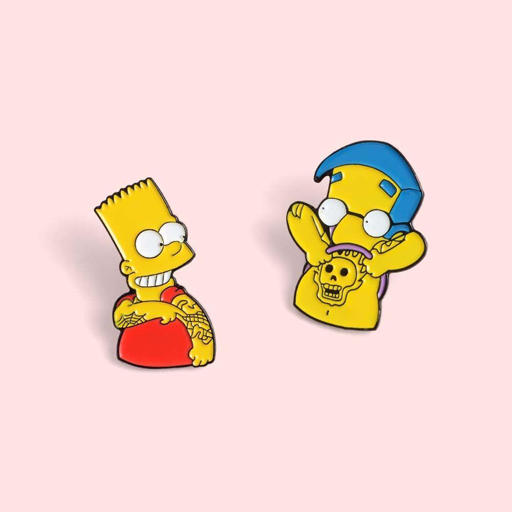 Ghim Cài Áo Kim Loại Hình Simpson Vui Nhộn