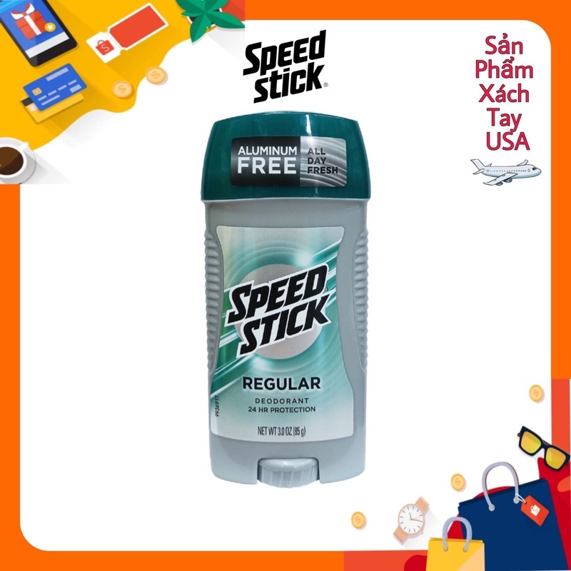Lăn khử mùi dạng Sáp cho nam giới Speed Stick Regular Deodorant 85g