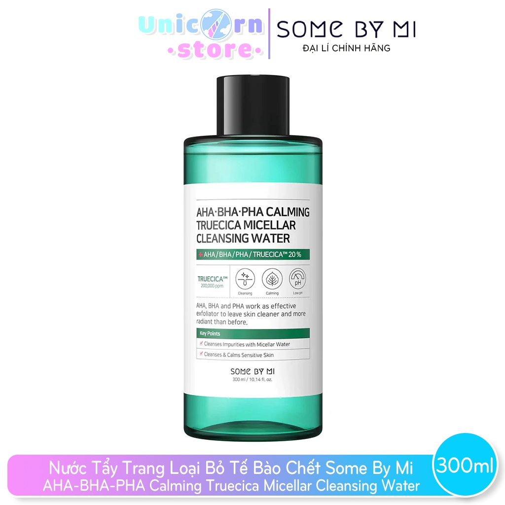 Nước Tẩy Trang Loại Bỏ Tế Bào Chết Some By Mi AHA-BHA-PHA Calming Truecica Micellar Cleansing Water 300ml