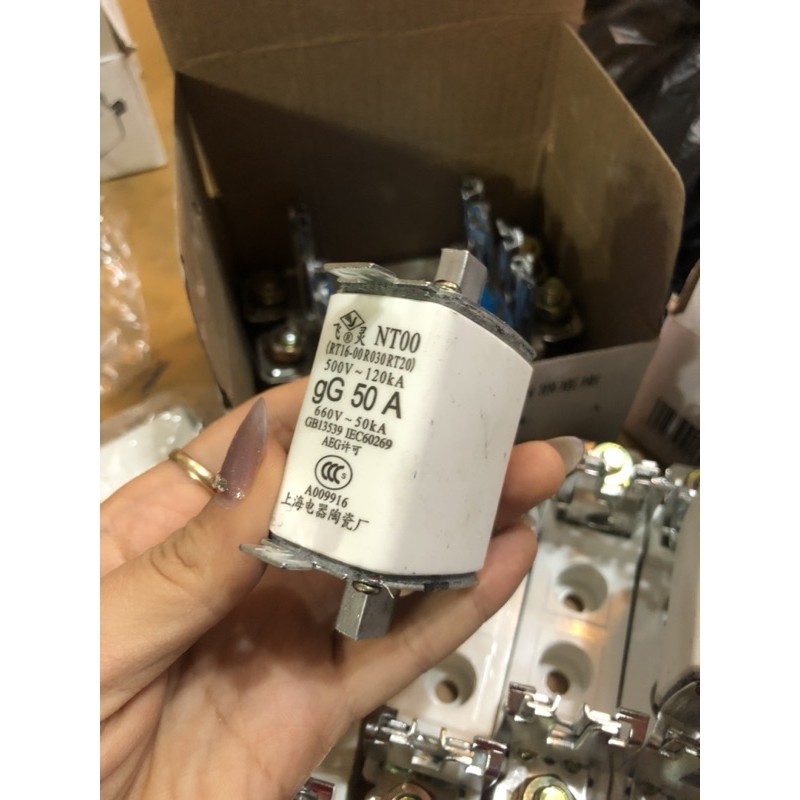 Ruột Cầu chì xập 32A 63A 80A 100A 125A 160A 200A NT00 gG80A 500VAC 120kA 660VAC 50kA - Cầu Chì Sứ NT00 gG