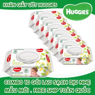 Combo 10 gói khăn ướt Huggies không mùi