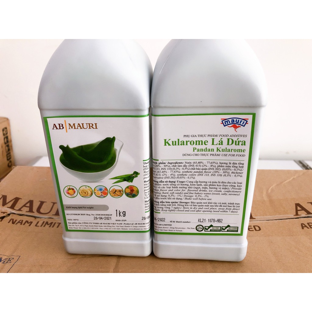 KULAROME LÁ DỨA MAURI 1 THÙNG 1OKG