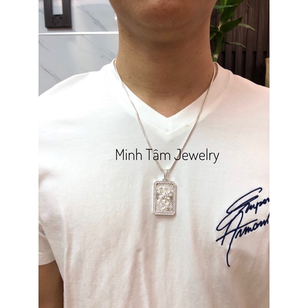 Mặt dây chuyền bạc ta hình rồng cho nam-Minh Tâm Jewelry