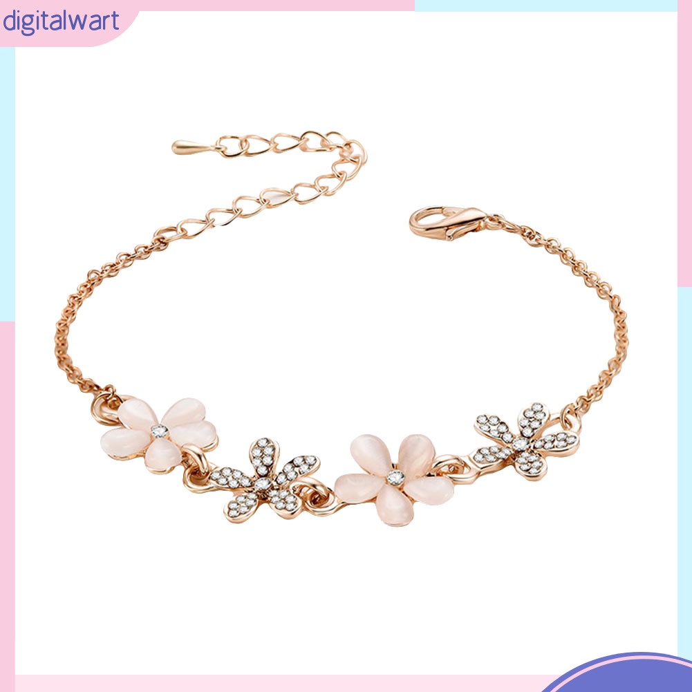 Vòng tay hoa đính đá thời trang dành cho nữ