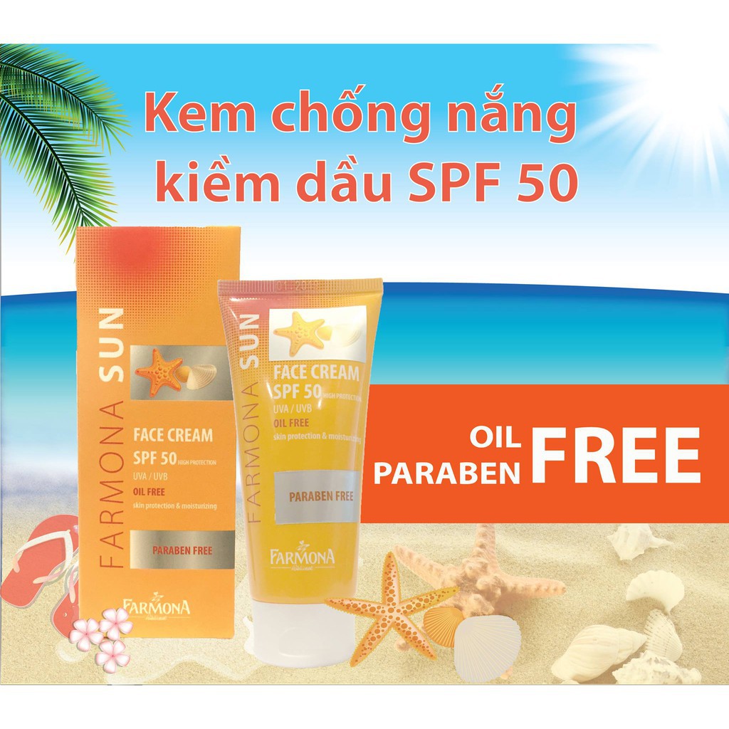 [NHẬP KHẨU] Kem chống nắng da dầu FARMONA SUN FACE CREAM SPF 50 OIL FREE 50ml