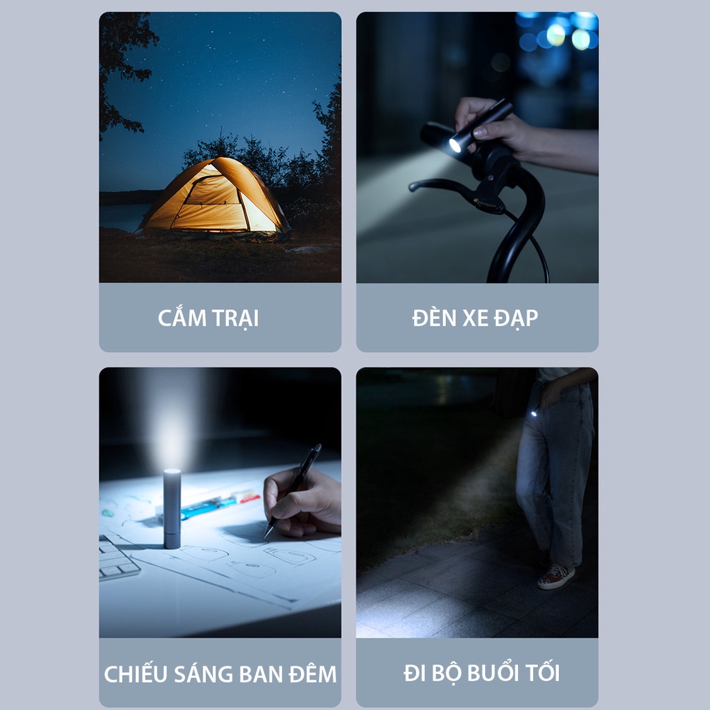 ✅ Đèn pin siêu sáng Xiaomi Youpin Tide. Đèn pin led , Hợp kim nhôm, nhỏ gọn di động