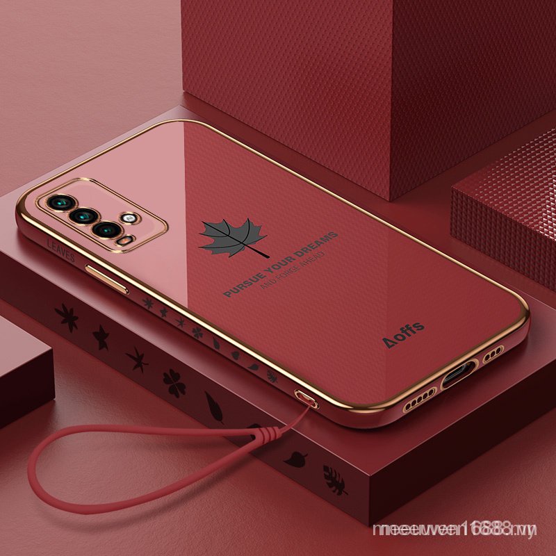 Ốp điện thoại viền dẻo họa tiết lá phong thời trang thích hợp cho Redmi 9T