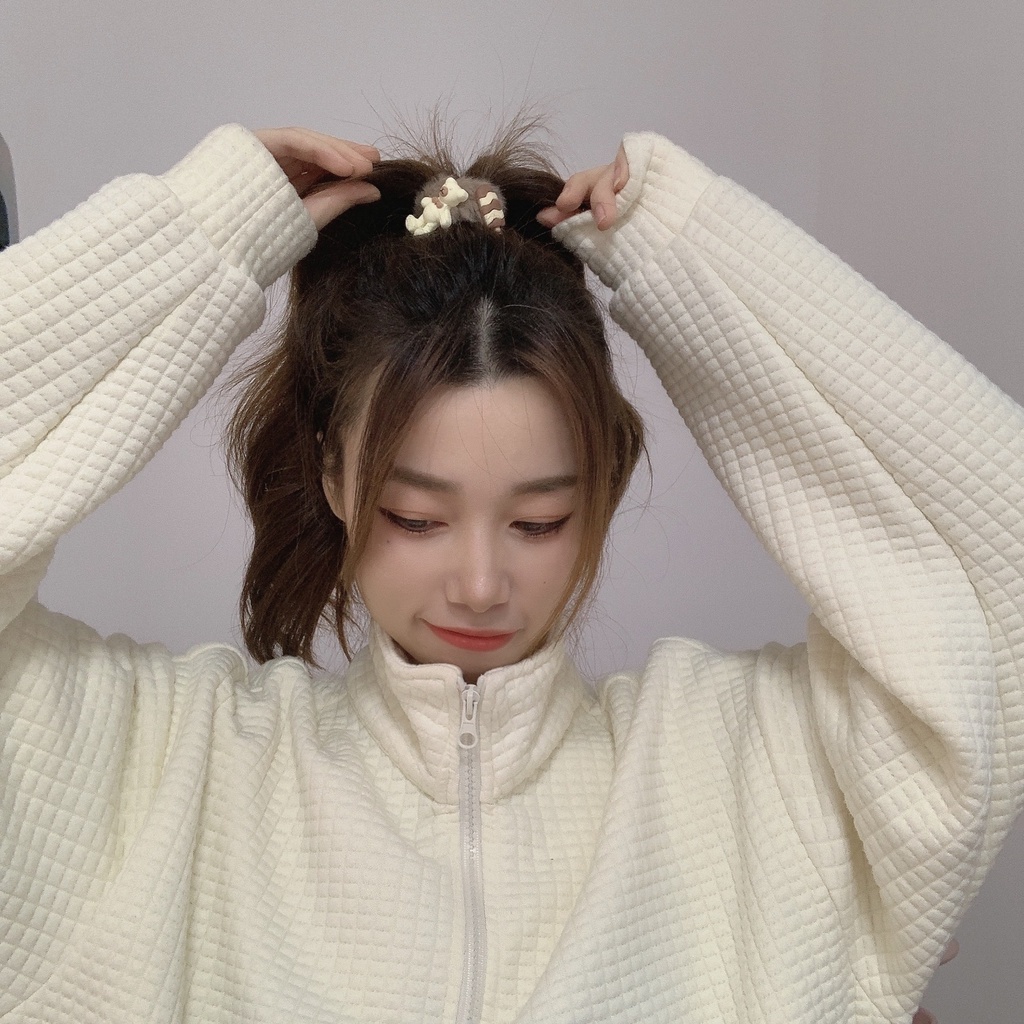 Set 5 dây buộc tóc cao su đính gấu bông dễ thương