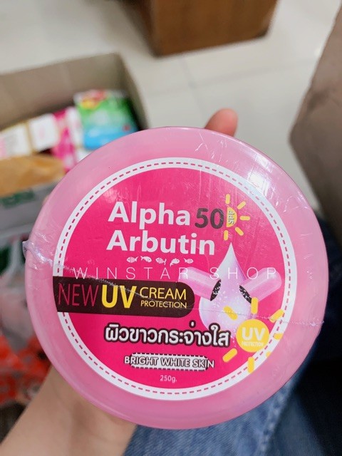 Kem dưỡng trắŉg da chốnǥ nắng Alpha Arbutin SPF 50+ New UV Cream Protection hủ 250g