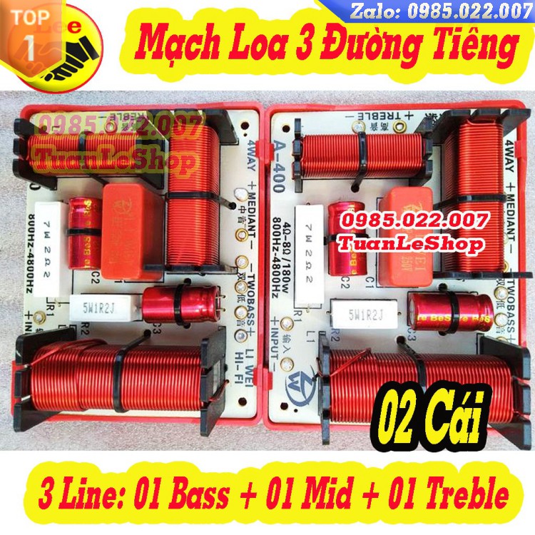 MẠCH PHÂN TẦN 3 ĐƯỜNG TIẾNG LWA400 –GIÁ 02 MẠCH LOA - ( BASS + TRUNG + TREBLE)