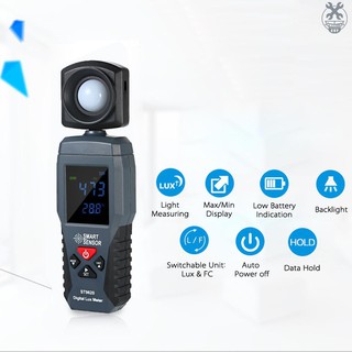 【umbr】SMART SENSOR Digital Lux Meter LCD Display Handheld Illuminometer Luminometer Photometer Luxmeter Light Meter 1-20