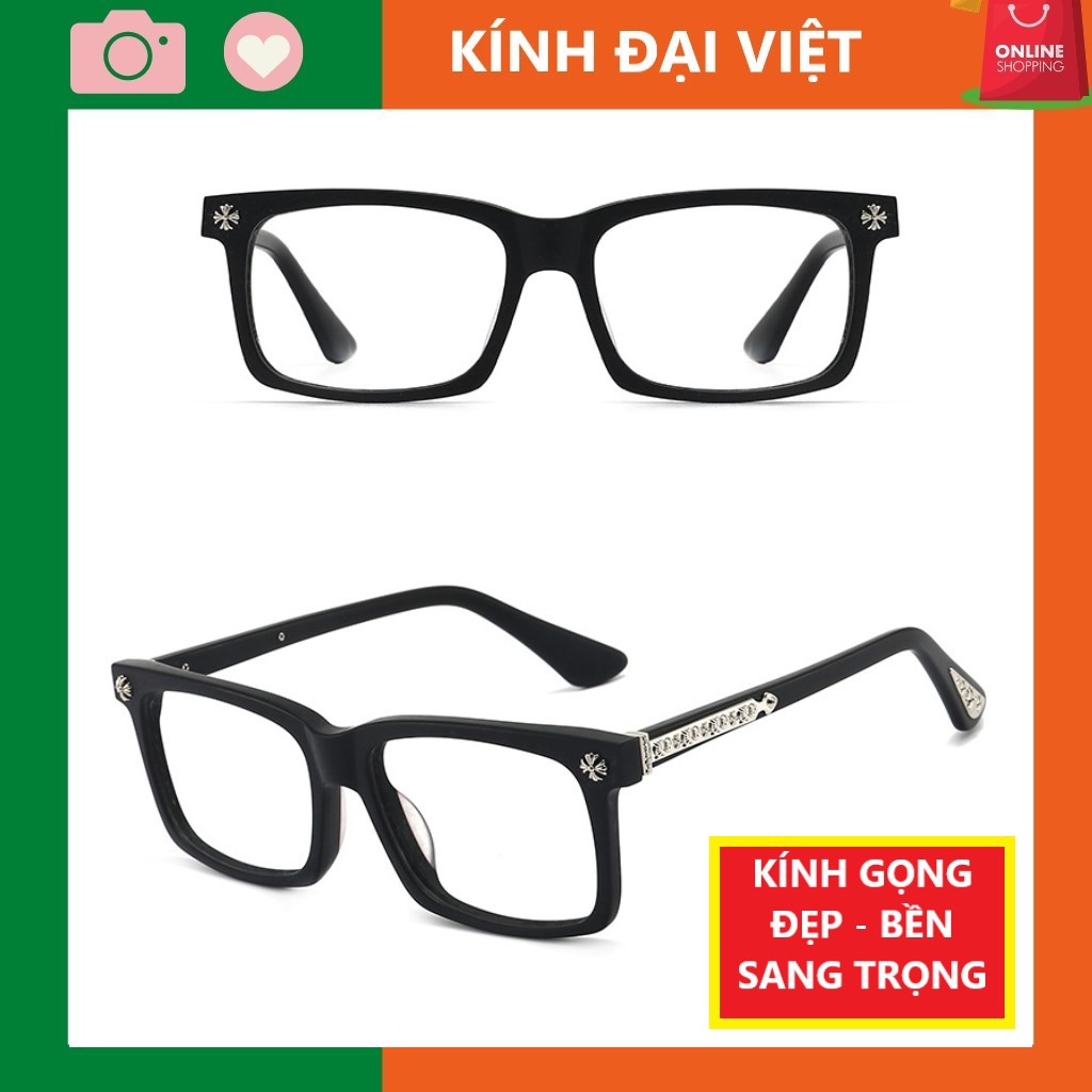 Gọng Kính cận nam nữ chrome heart - gọng kính bạc xu hướng thời trang 2021