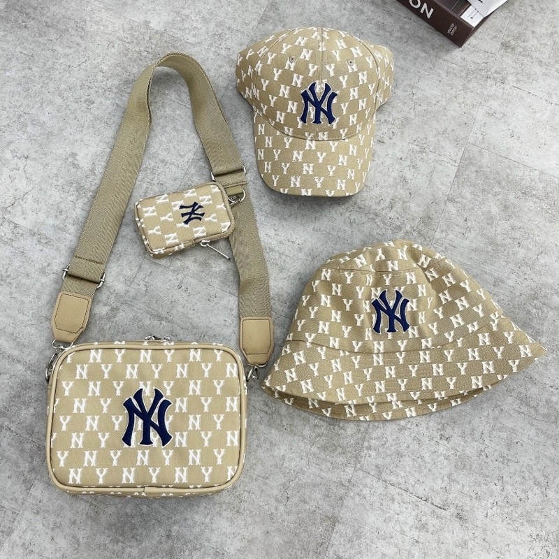 Full MLB Monogram Beige Và Xanh Navy Full Tag