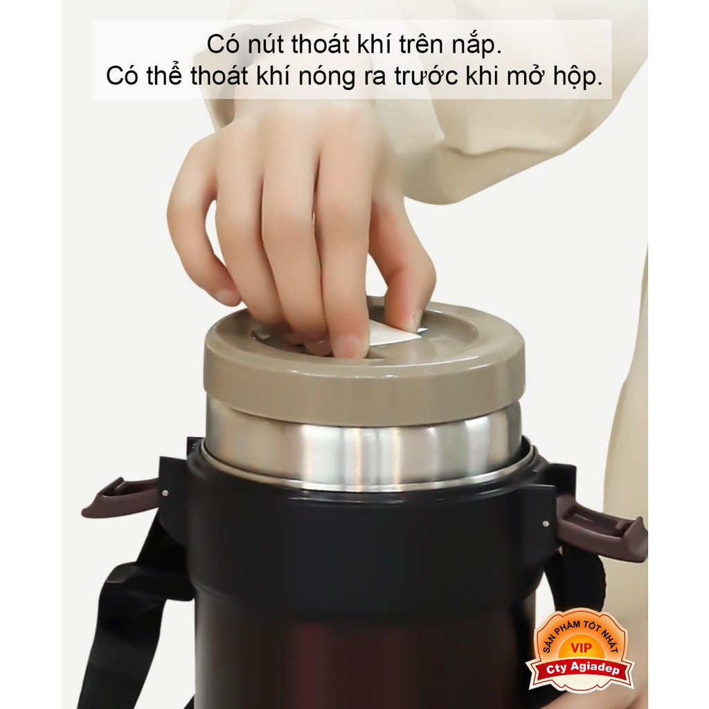 Hộp cơm giữ nhiệt cao cấp TAFUCO Chân không 3 Lớp 24h - 2 Lít Hiện chỉ có màu trắng