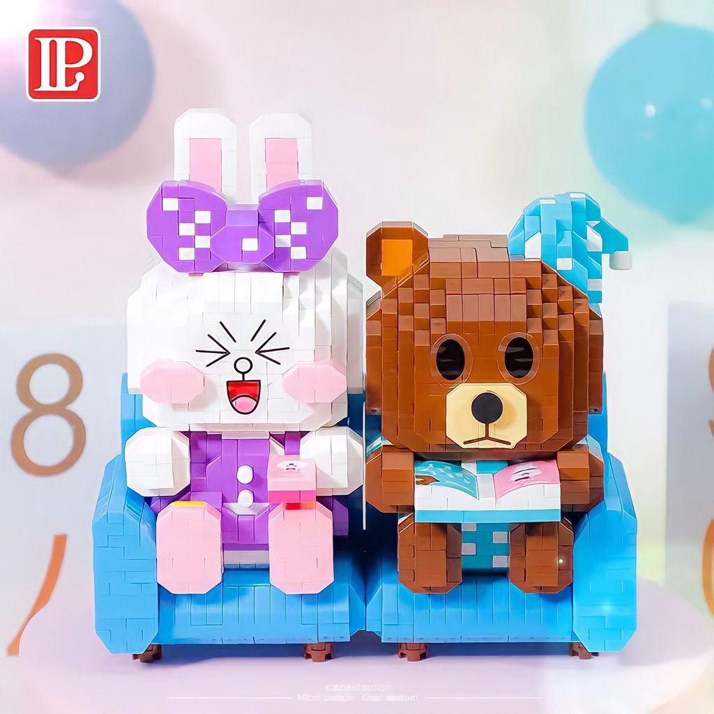 XẾP HÌNH LEGO GẤU BROWN - MINI BLOCK THỎ CONY - MINIBLOCK 3D LINE FRIEND II