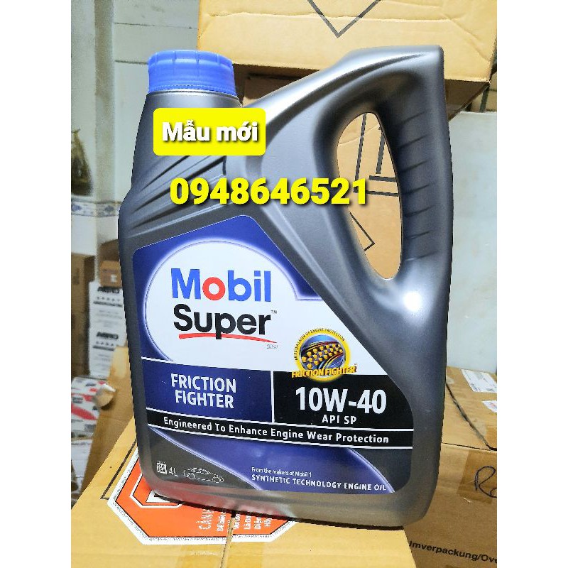 Dầu động cơ ô tô Mobil 10w40 chính hang 4L 🇸🇬