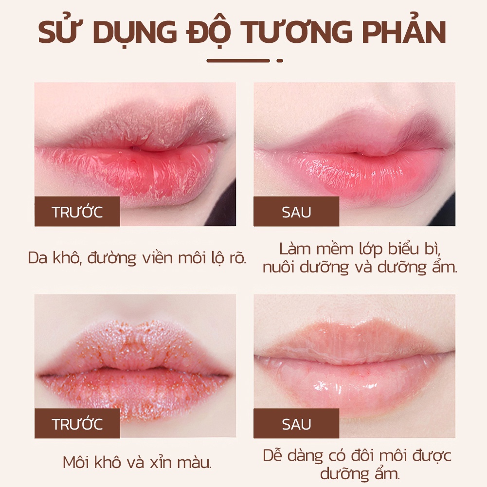 Tuýp tẩy tế bào chết môi Kiss Beauty chiết xuất cà phê 14g