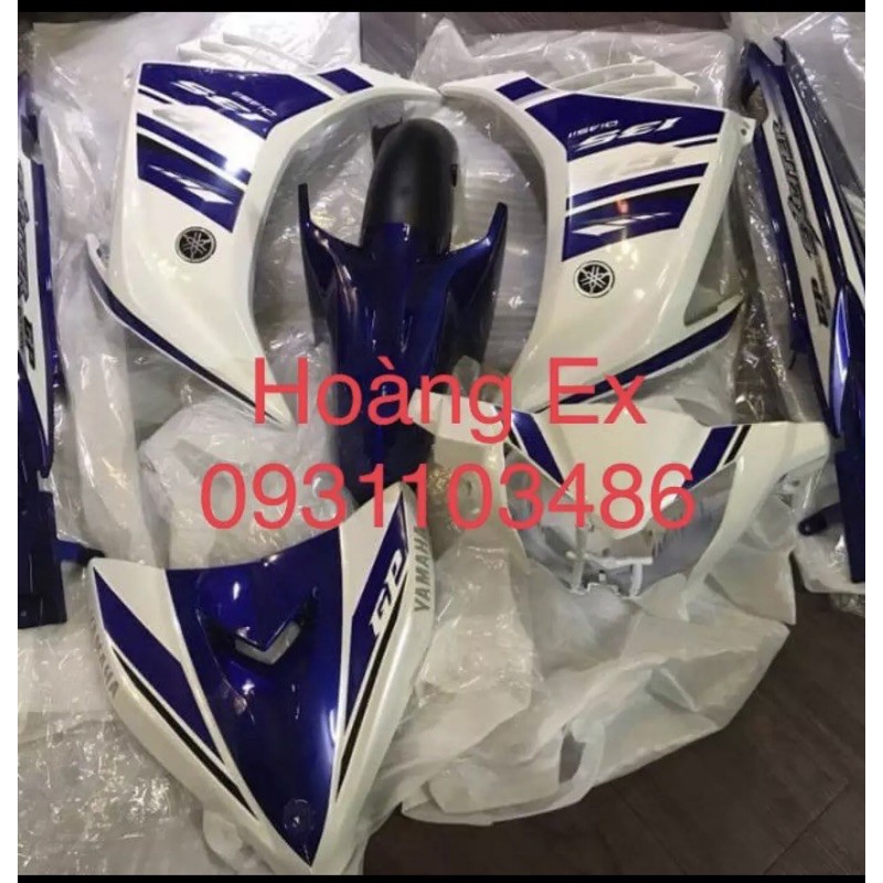 Dàn áo Exciter 135 màu Trắng xanh đời 2014-hàng zin chính hãng yamaha