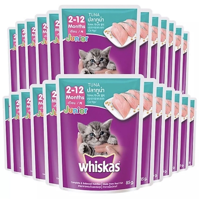 Pate mèo con, thức ăn dạng sốt cho mèo 2-12 tháng tuổi Whiskas 85g