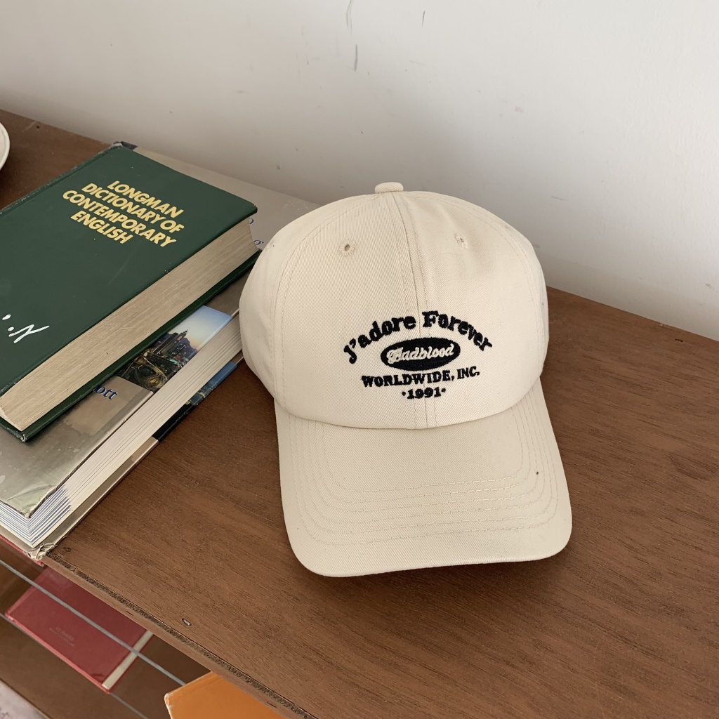 Nón Lưỡi Trai In Chữ Nhỏ Phong Cách Retro Hàn Quốc