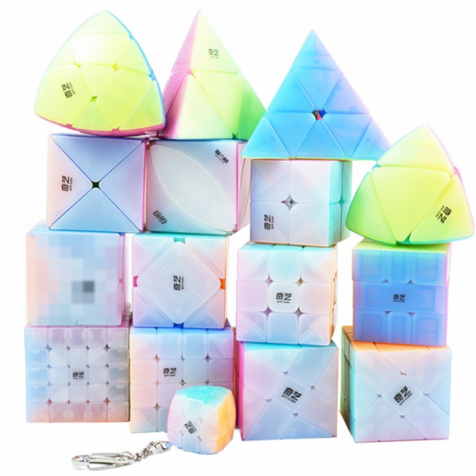 Rubik Jelly màu Thach QiYi 2x2 3x3 4x4 5x5 Tam Giác Ivy Skewb Square-1 SQ-1 Fisher Dino X Mastermorphix Windmill