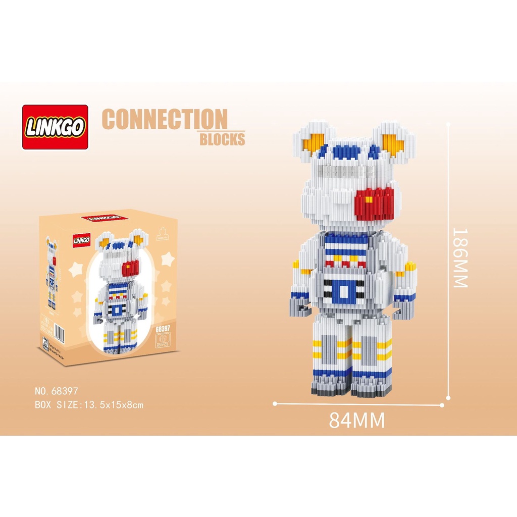 Đồ chơi lắp ráp, đồ chơi lắp ghép lego 3D mô hình bearbrick 19cm