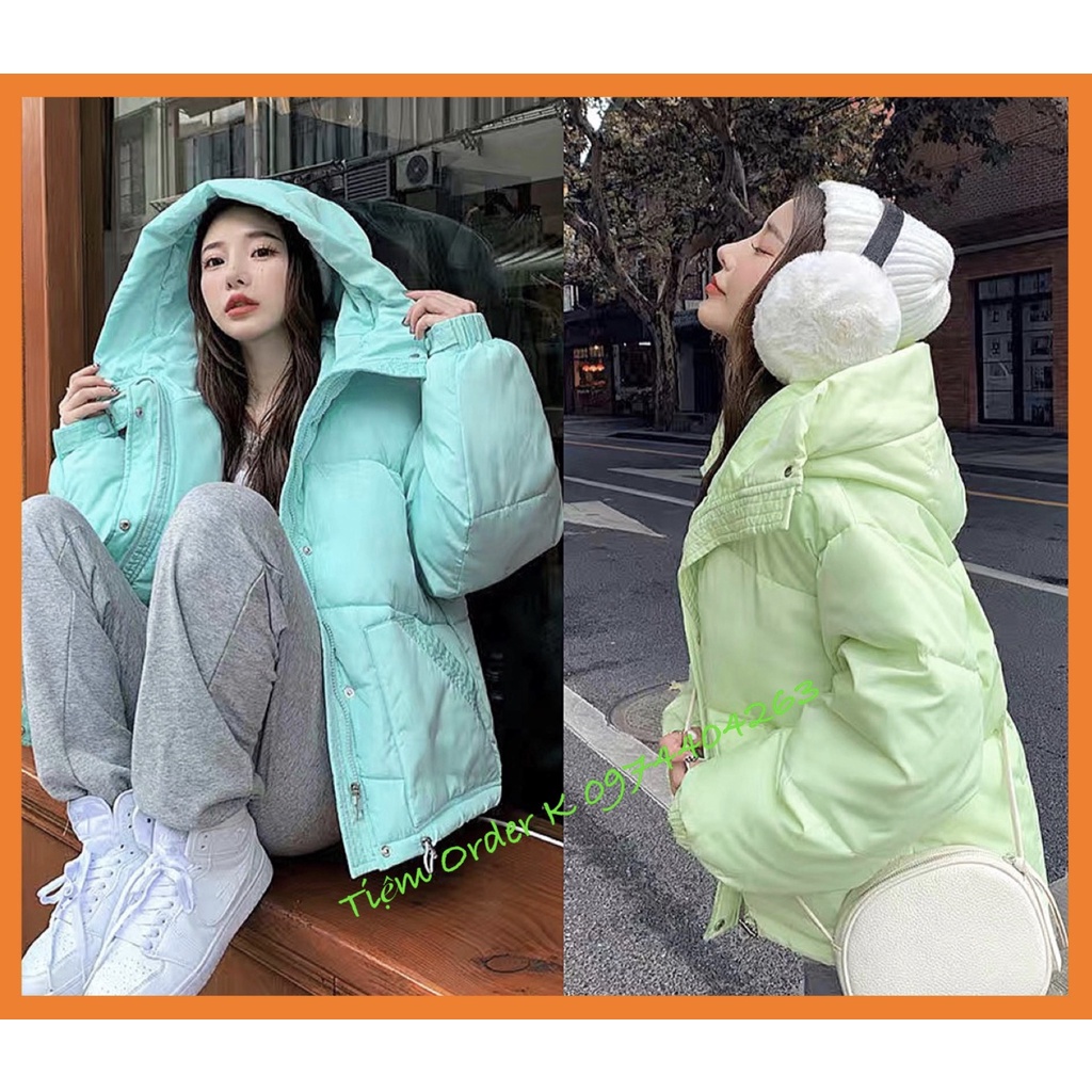 ORDER♥️Áo Khoác Phao Mùa Đông Màu Pastel(ảnh thật)4 Màu Size S-XL