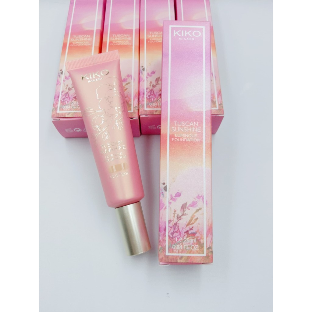 [Bóng mượt-Nhẹ tênh] Kem nền cao cấp Kiko Tuscan Sunshine Luminous 25ml hàng Ý thấm nhanh mịn màng màu da tự nhiên