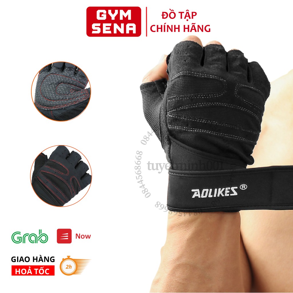 Găng Tay Tập GYM Aolikes Có Quấn Cổ Tay