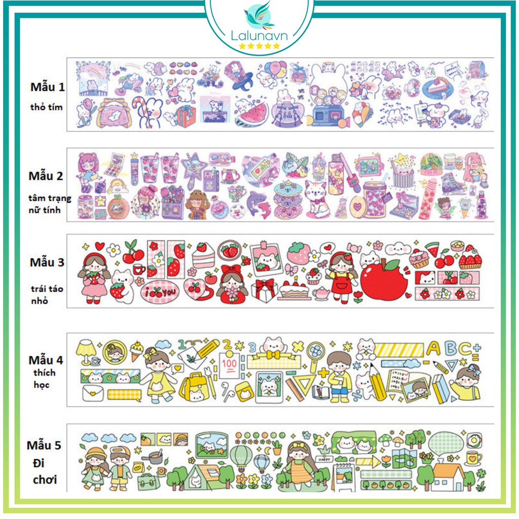 Miếng Sticker loại xịn cỡ LỚN hoạt tiết xinh yêu - A14