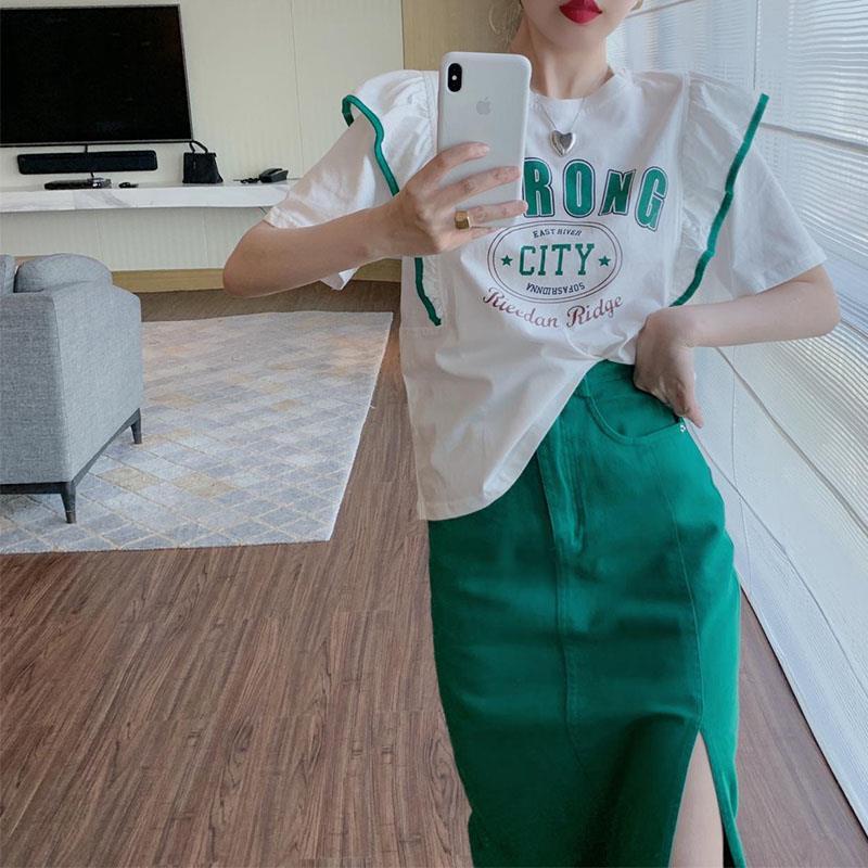 Set Áo Thun Ngắn Tay Và Chân Váy Màu Xanh Lá Kiểu Dáng Thời Trang Dành Cho Nữ