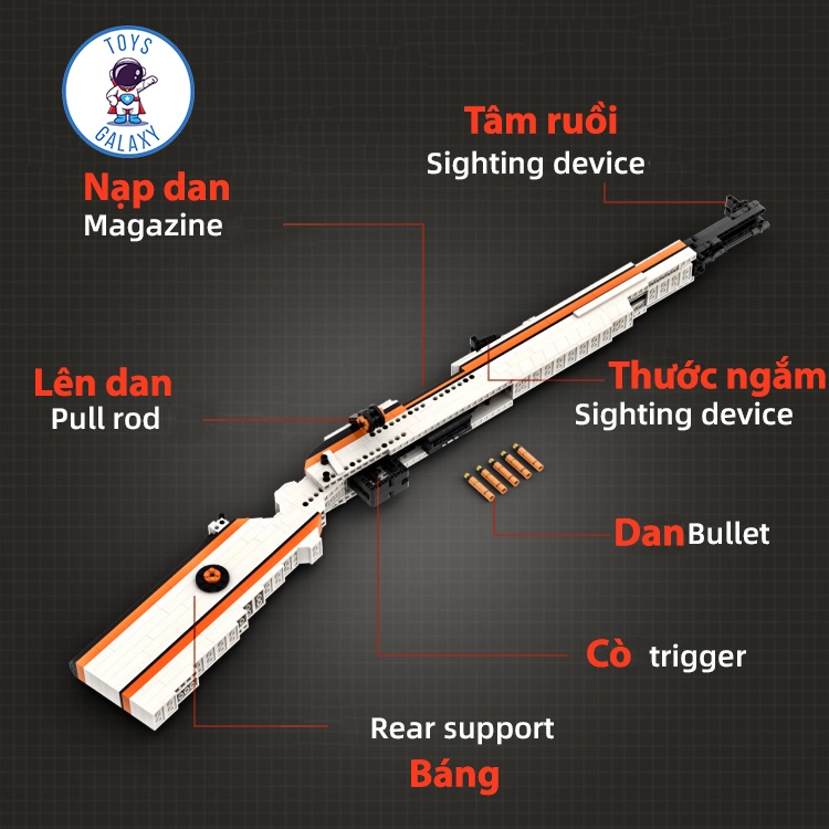 Đồ Chơi Lắp Ráp PUBG Mô Hình Kar 98K  Asiimov MOC Kevin183 / CSGO Cảnh Sát Quân Đội