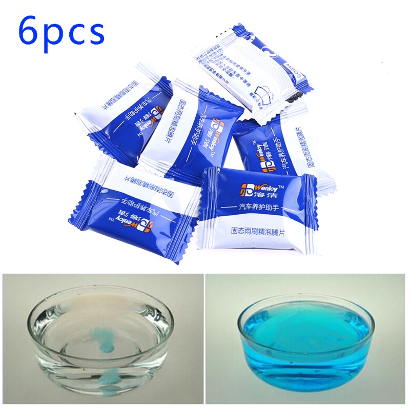Set 6 Viên Sủi Vệ Sinh Kính Chắn Gió Xe Ô Tô Tiện Lợi