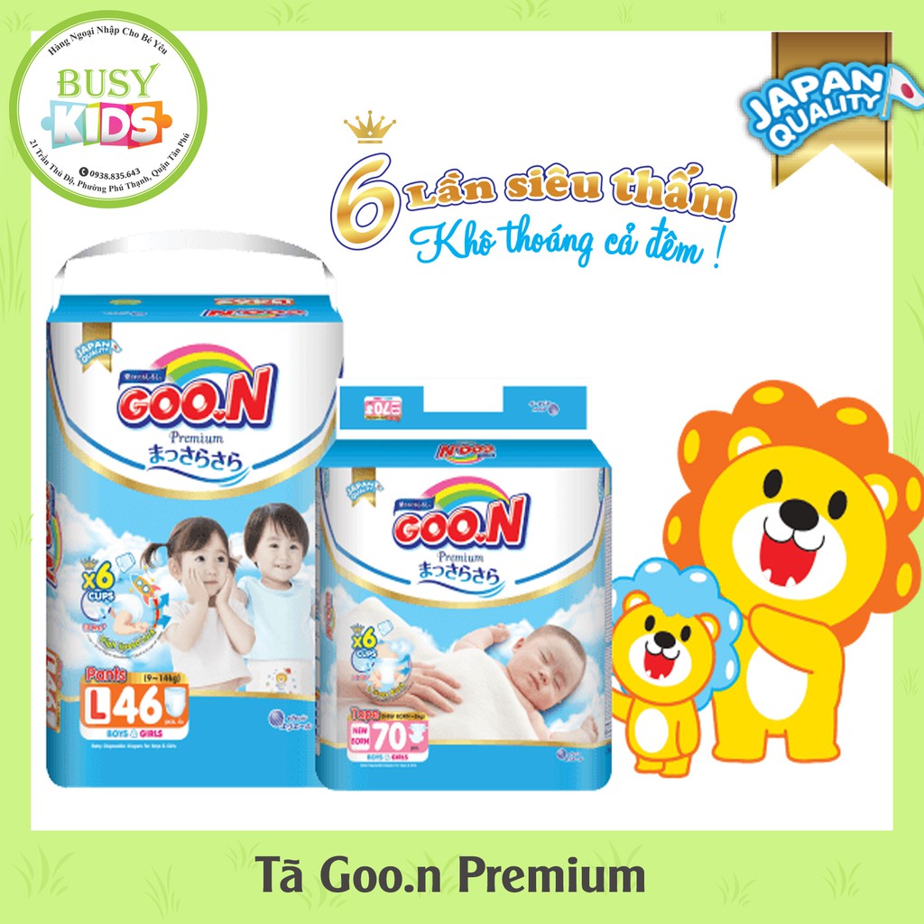 {Không Quà} Tã Goon Premium Dán/Quần size NB70/S64/M60/L50/XL44-M56/L46/XL42/XXL36/XXXL26