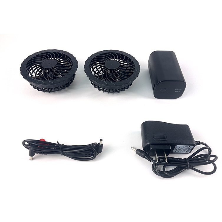 Bộ phụ kiện áo điều hòa đầy đủ Pin 12V dung lượng khủng 20000mAh + 2 quạt không chổi than 12V