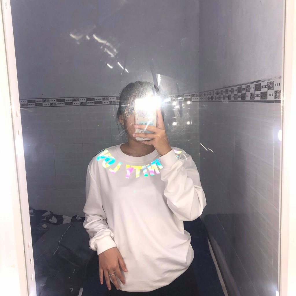 Áo Sweater IF.T in chữ Infinity Love Phản Quang 7 màu Áo nỉ Dài tay Unisex in hiệu ứng Hologram