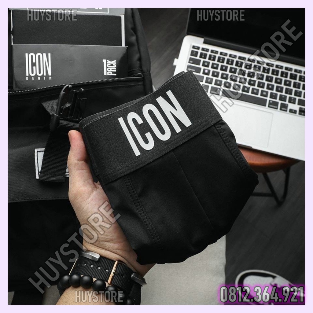 Quần Lót Nam Boxer Thun Lạnh ICON Co dãn 4 chiều, Quần sịp Nam Thun Lạnh Boxer ICON Denim Loại 1