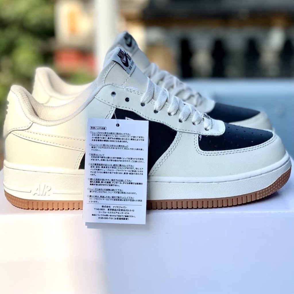 Giày air force 1 đế nâu , Giày thể thao AF1 đen trắng đế nâu bản đẹp cao cấp hè 2022 full box bill