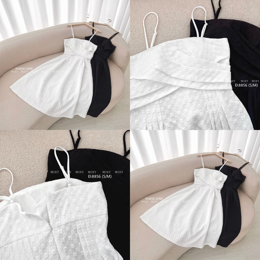 SP008856-Đầm dây xếp ly chéo