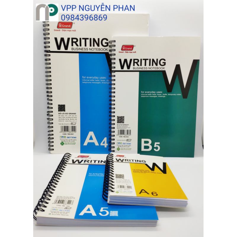 Sổ lò xo Pgrand A6 - A5 - B5 - A4 200 trang