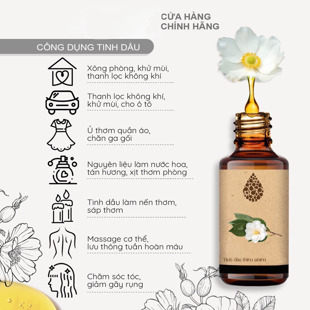 Tinh Dầu Thiên Nhiên Thơm Phòng 5ML - xông phòng - nhiều nhóm mùi thư giãn để lựa chọn
