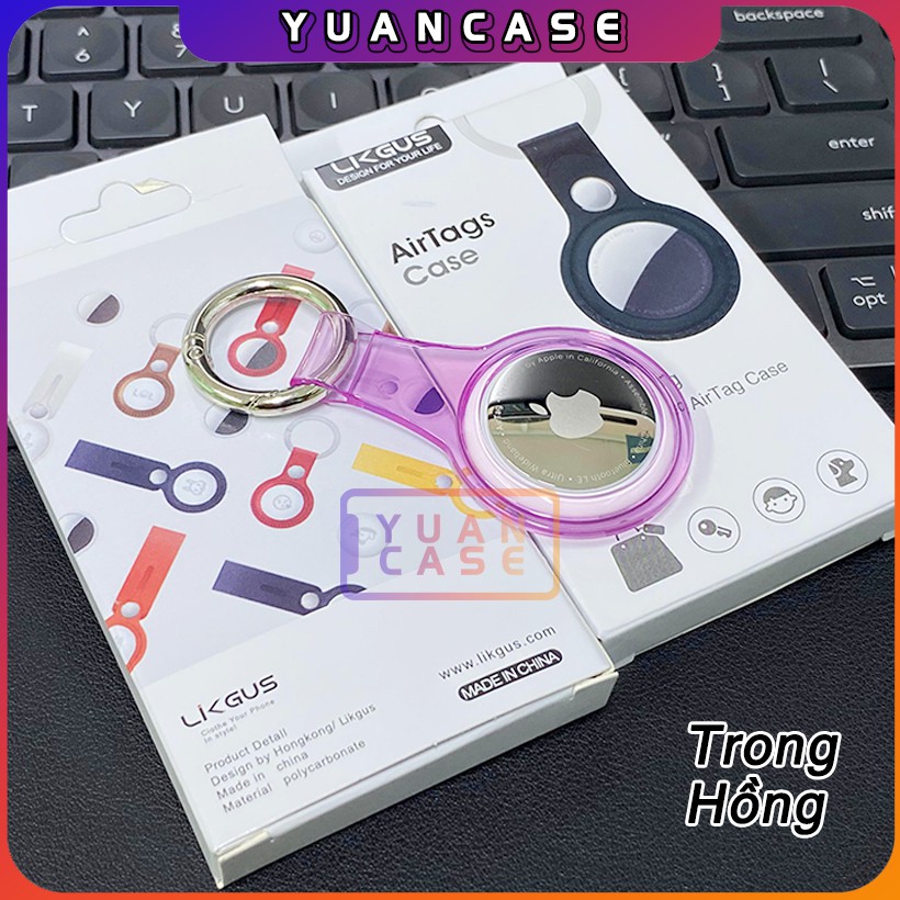 Case Airtag Likgus TPU trong khoét 2 mặt kèm móc khóa - Hàng nhập khẩu